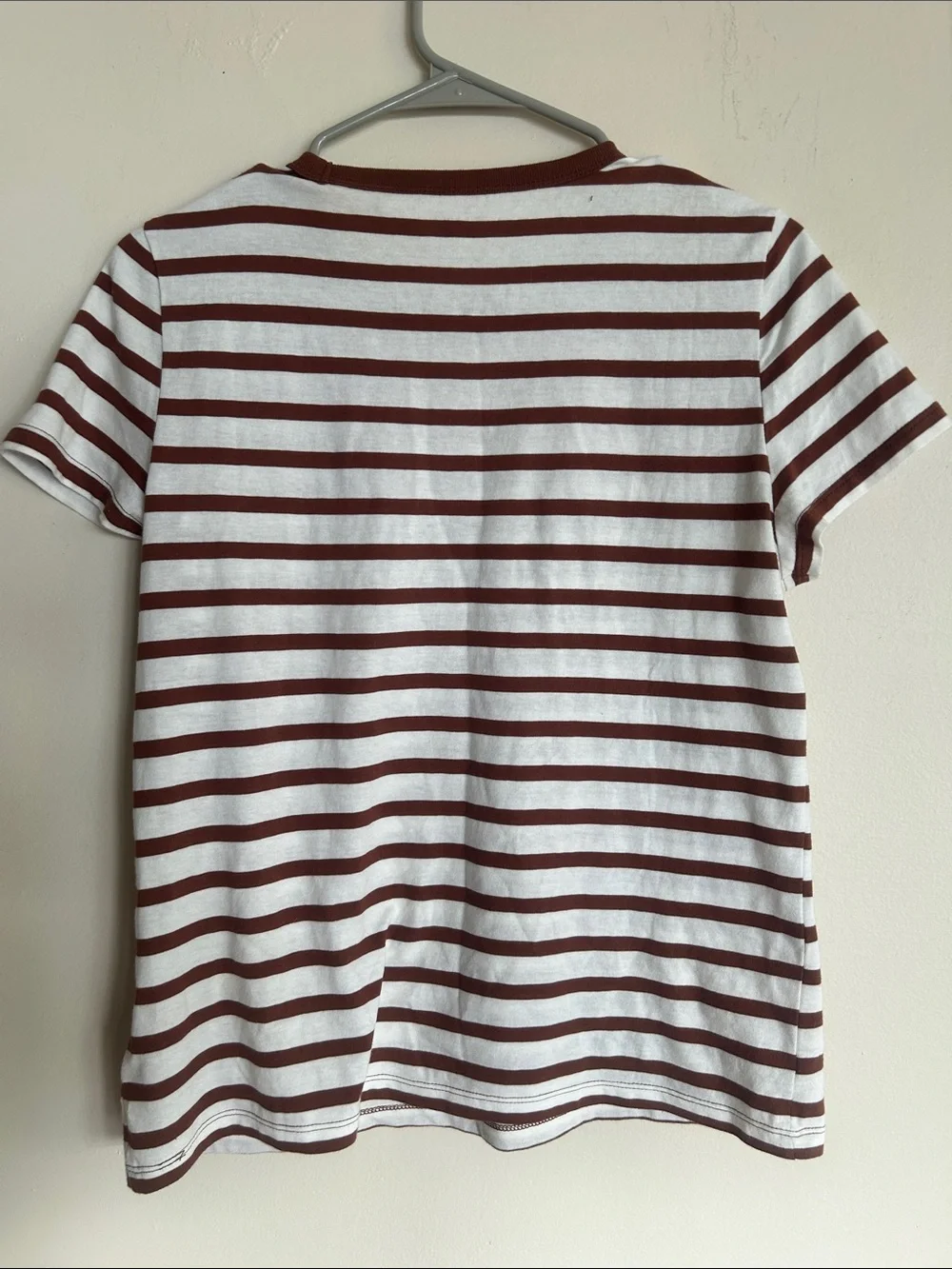 GAP White & Brown Striped Short-Sleeve Tee